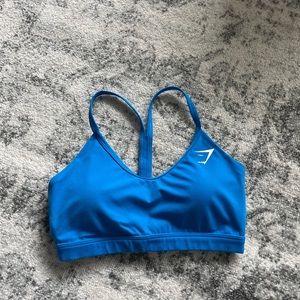Gymshark V Neck Sports Bra - Blue Size Small